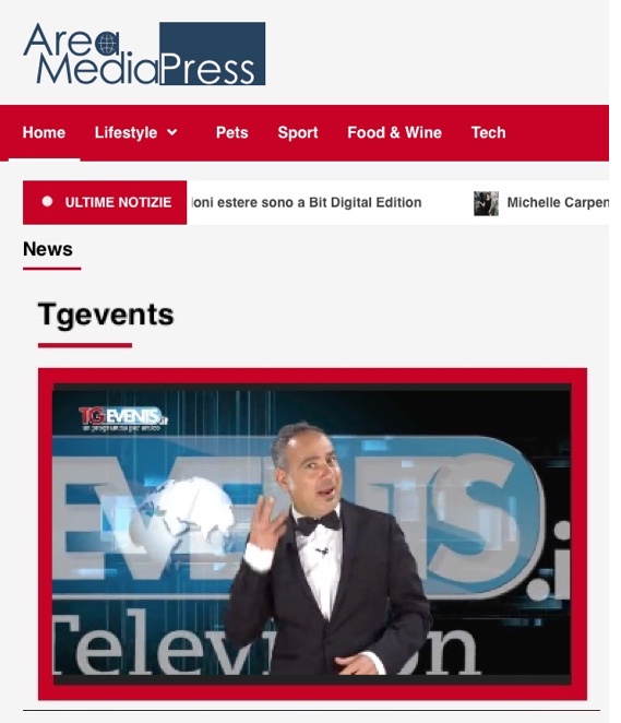 TGEVENTS in onda anche su AREAMEDIAPRESS TGEVENTS in onda anche su AREAMEDIAPRESS
