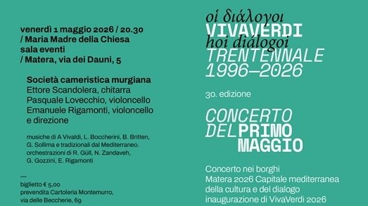 VivaVerdi 2026: la 30ª edizione al via il 1° maggio a Matera