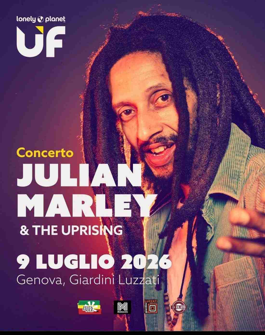 Julian Marley a Genova per UlisseFest 2026: il figlio del re del reggae sul palco dei Giardini Luzzati