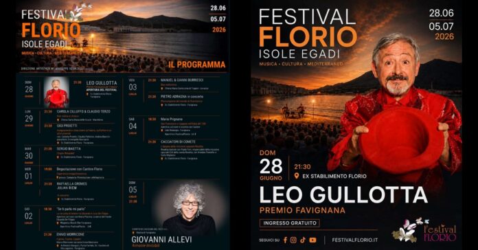 Il Premio Favignana per il Teatro a Leo Gullotta apre l’edizione 2026 del Festivalflorio (28 giugno) Il Premio Favignana per il Teatro a Leo Gullotta apre l’edizione 2026 del Festivalflorio (28 giugno)