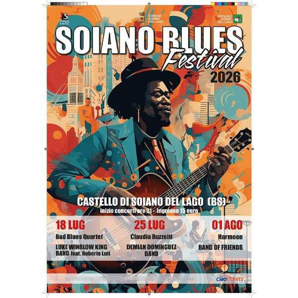 SOIANO BLUES FESTIVAL 2026: AL VIA LA 19ª EDIZIONE AL CASTELLO con DEMIAN DOMINGUEZ e BAND OF FRIENDS – Rory Gallagher Celebration Capitanati