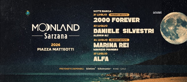 Moonland Festival 2026: Daniele Silvestri, Marina Rei, Alfa i protagonisti dell’8a edizione. Moonland Festival 2026: Daniele Silvestri, Marina Rei, Alfa i protagonisti dell’8a edizione.