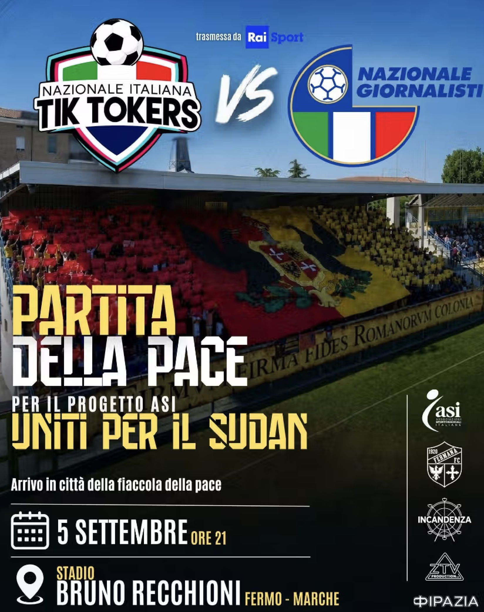 A Fermo partita della pace tra la nazionale tiktokers e quella dei giornalisti A Fermo partita della pace tra la nazionale tiktokers e quella dei giornalisti