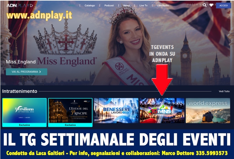 NUOVE COLLABORAZIONI PER IL FORMAT SETTIMANALE DI TGEVENTS TELEVISION