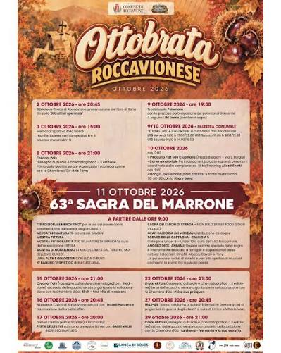 Presentata all’ATL del Cuneese l’Ottobrata Roccavionese 2026: dal 9 all’11 ottobre il cuore della festa con la 63ª Sagra del Marrone. Presentata all’ATL del Cuneese l’Ottobrata Roccavionese 2026: dal 9 all’11 ottobre il cuore della festa con la 63ª Sagra del Marrone.